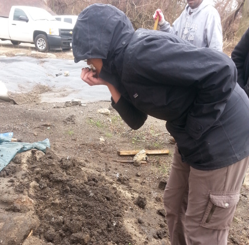 Nicholas Lee and volunteer Maurice Diggs